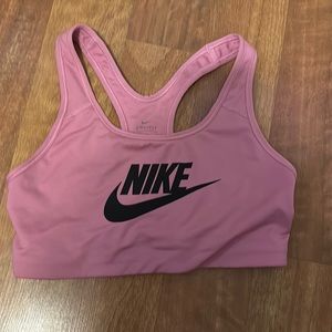 pink nike sports bra, size medium